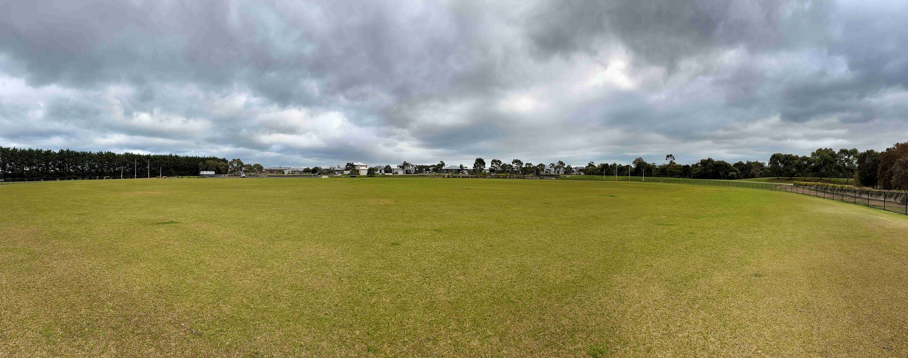 Panoramic view of the oval at Devlins Road Recreation Reserve, Ocean Grove