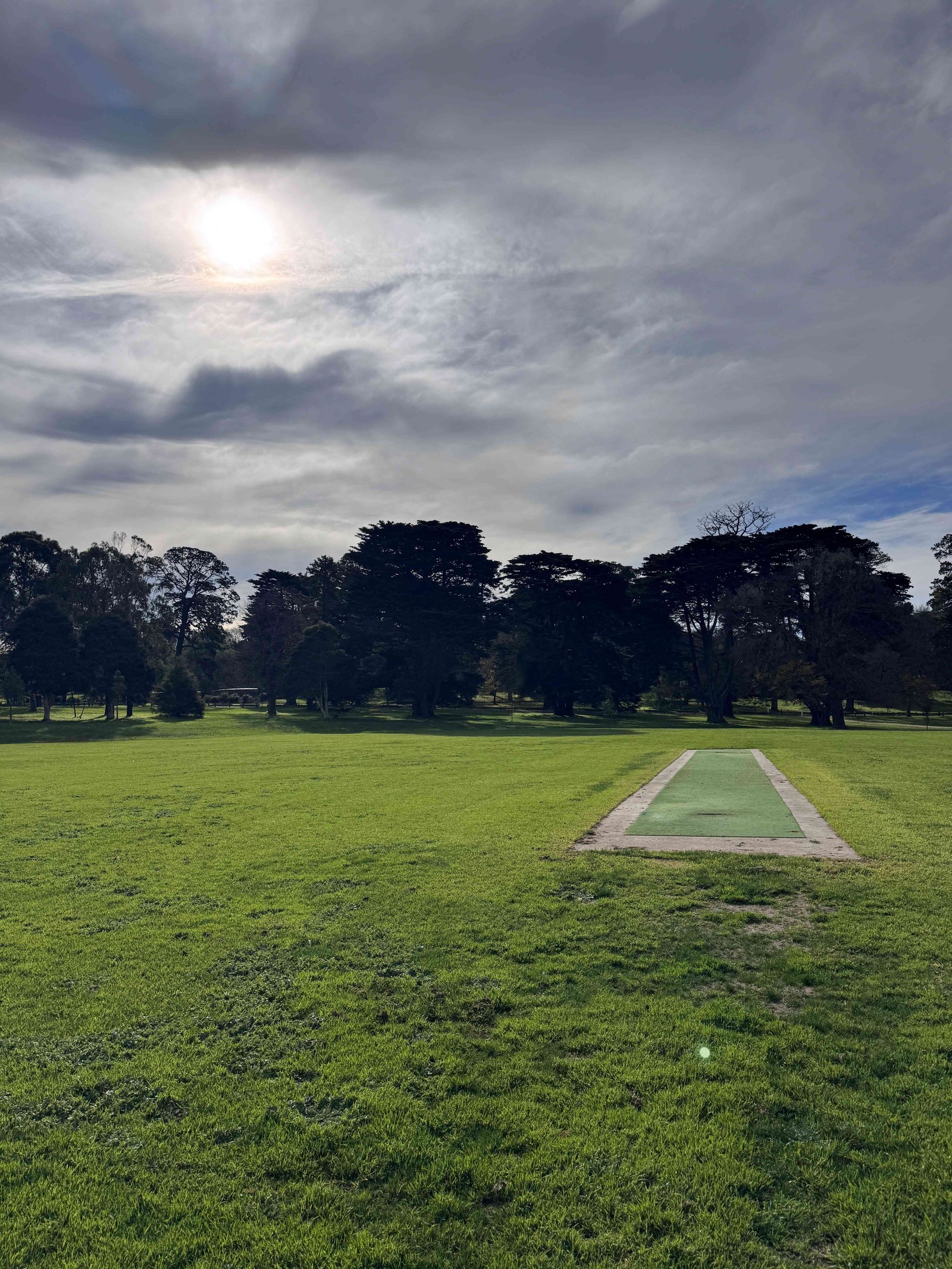 Cricket pitch looking north at Eastern Park No. 3