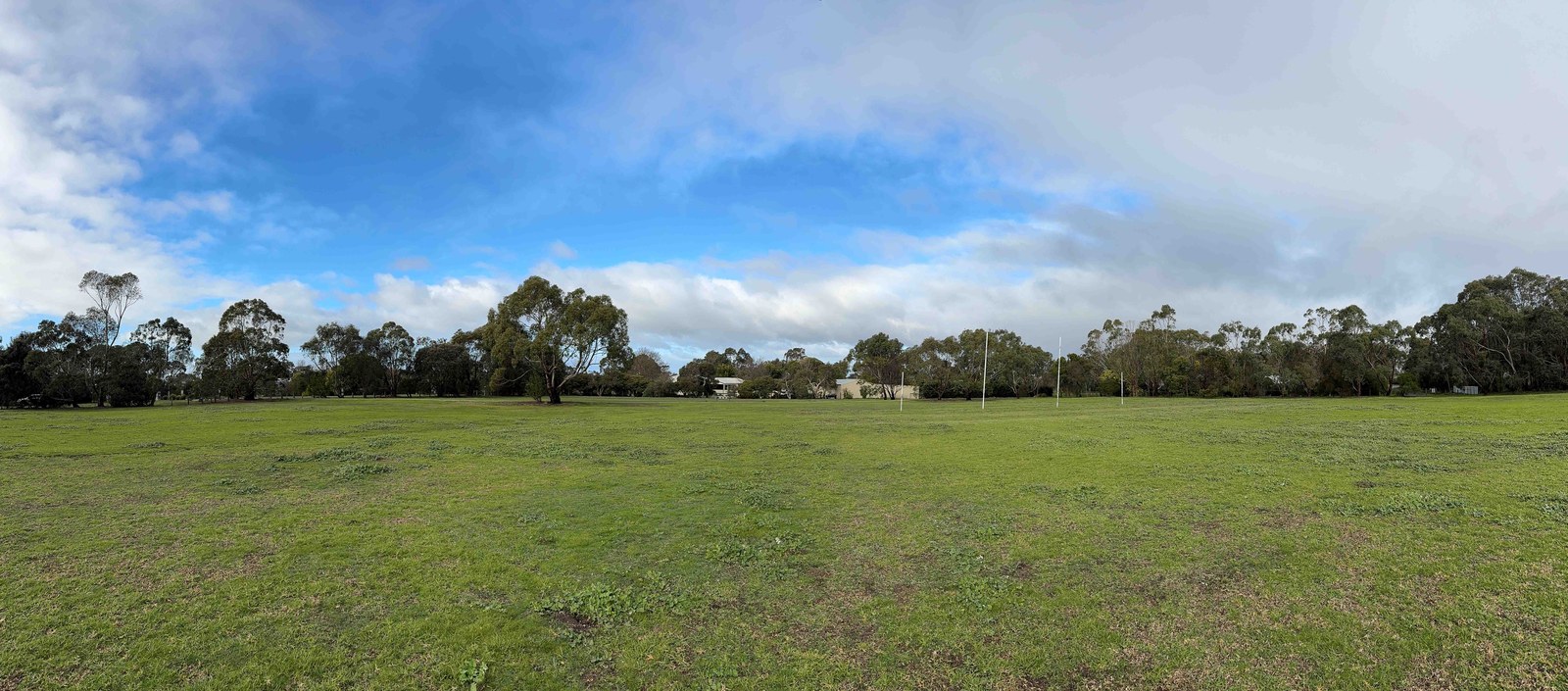 Panoramic view facing south across the open space at Moriac Newling Reserve