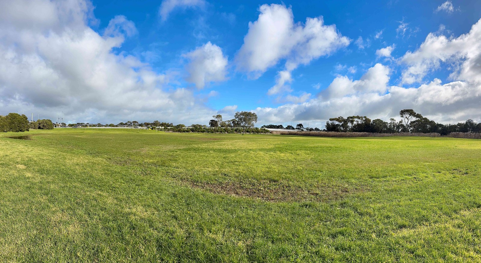 Panoramic view facing west at the off-lead dog park, Woolscour Lane, Marshall